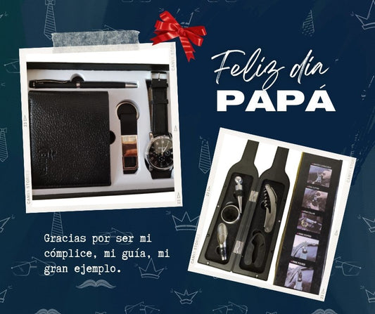 SORPRENDE A PAPÁ CON EL SUPER COMBO DE ABREBOTELLAS DE VINO 🍷 CON 5 ACCESORIOS, UNA BILLETERA  Y UN RELOJ ⌚⌚⏱️