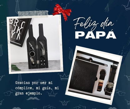 SORPRENDE A PAPÁ CON EL SUPER COMBO DE ABREBOTELLAS DE VINO 🍷 CON 5 ACCESORIOS, UNA BILLETERA  Y UN RELOJ ⌚⌚⏱️