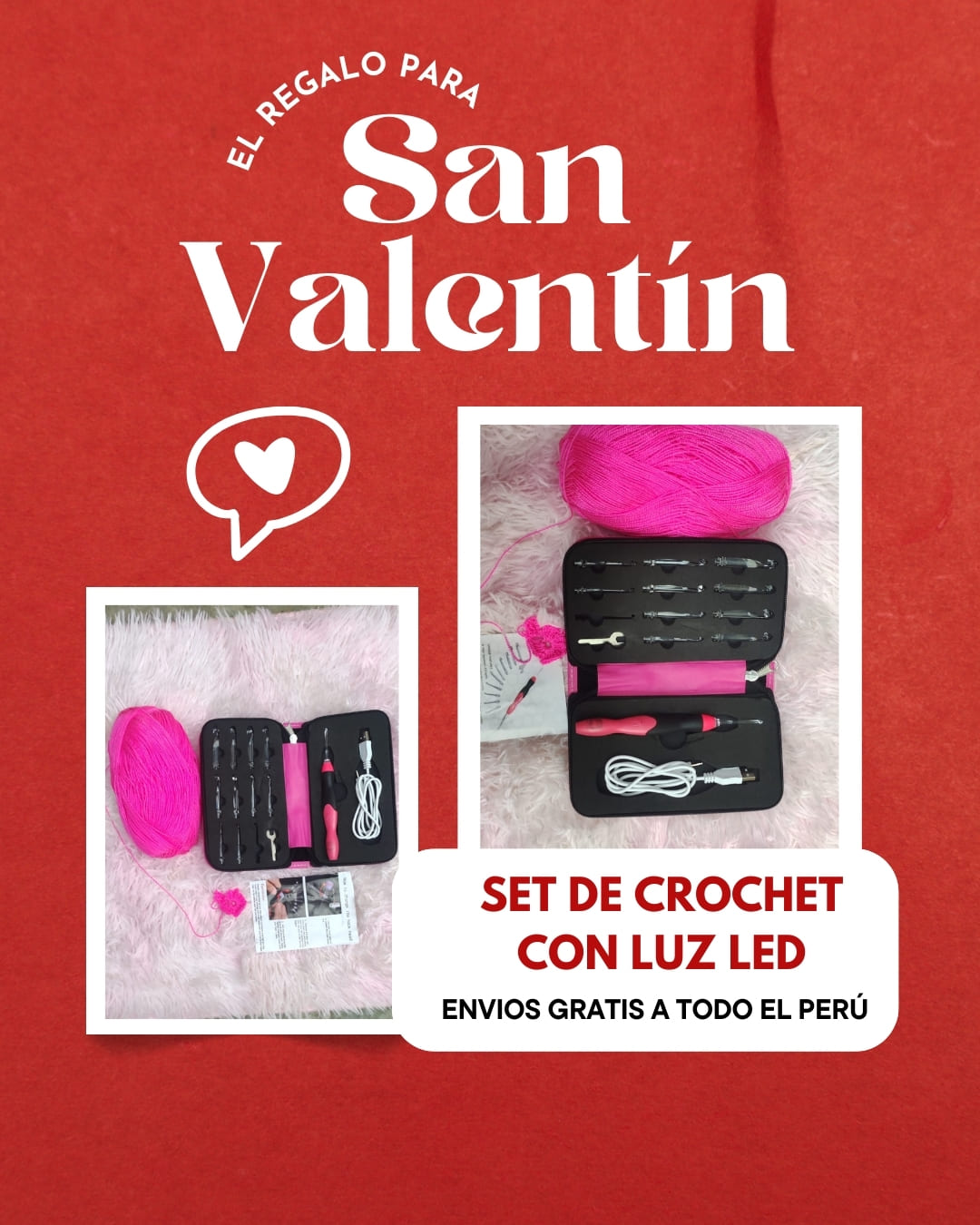 SET DE CROCHET CON LED